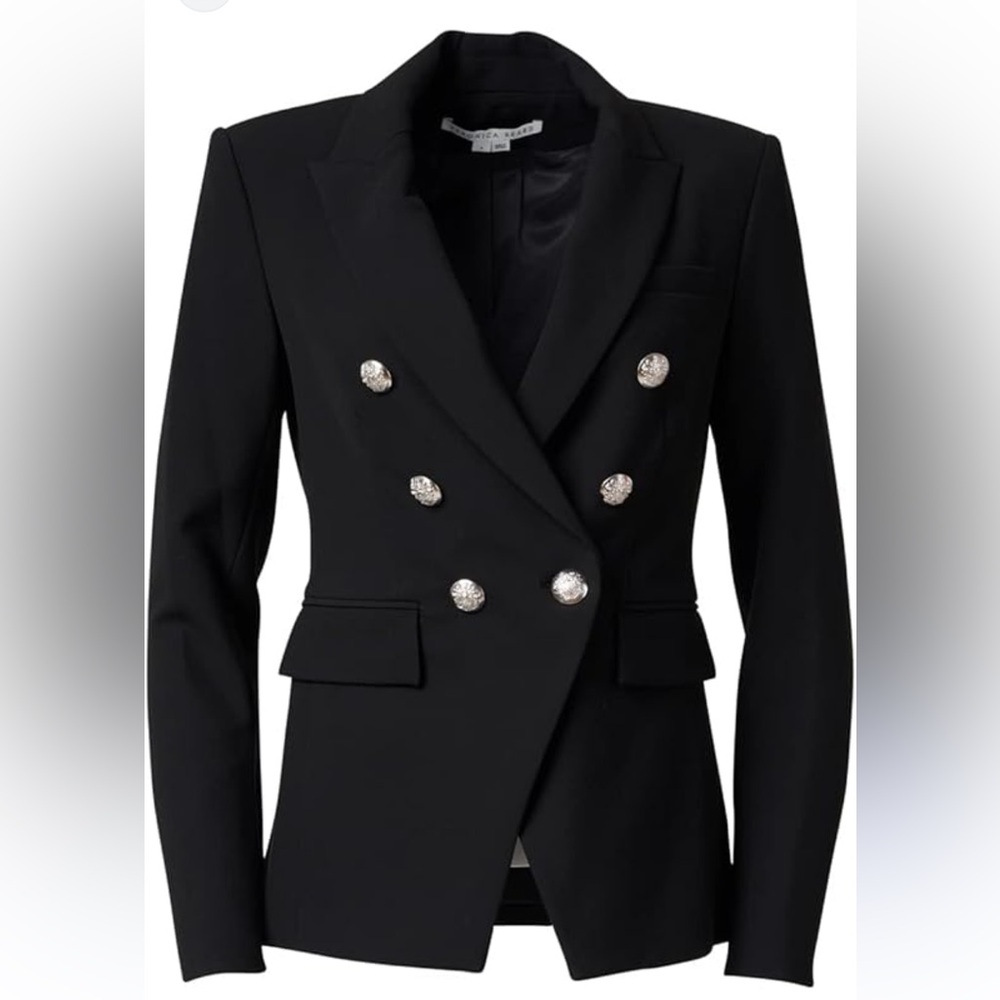 Veronica Beard Miller dickey jacket Black Silver Size 6